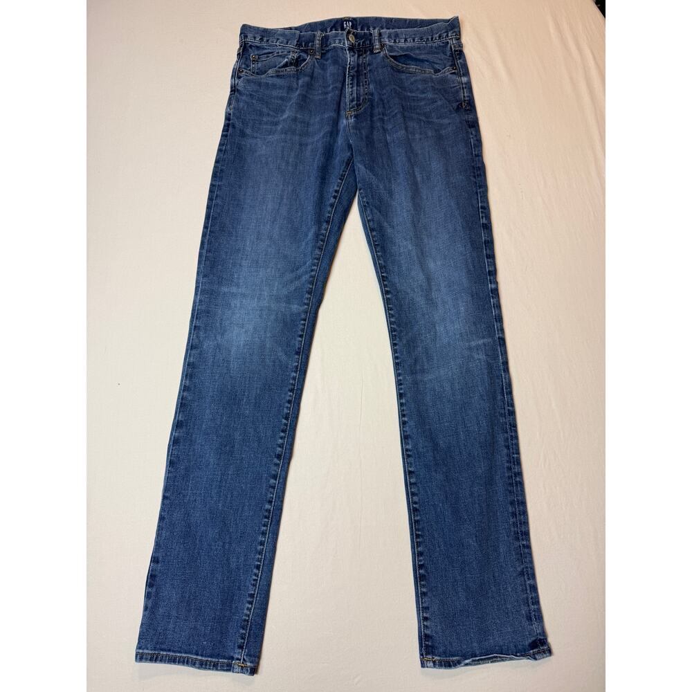 Mens GAP Denim Slim Jeans 32x34 Medium Wash Straight Fit‎ Classic